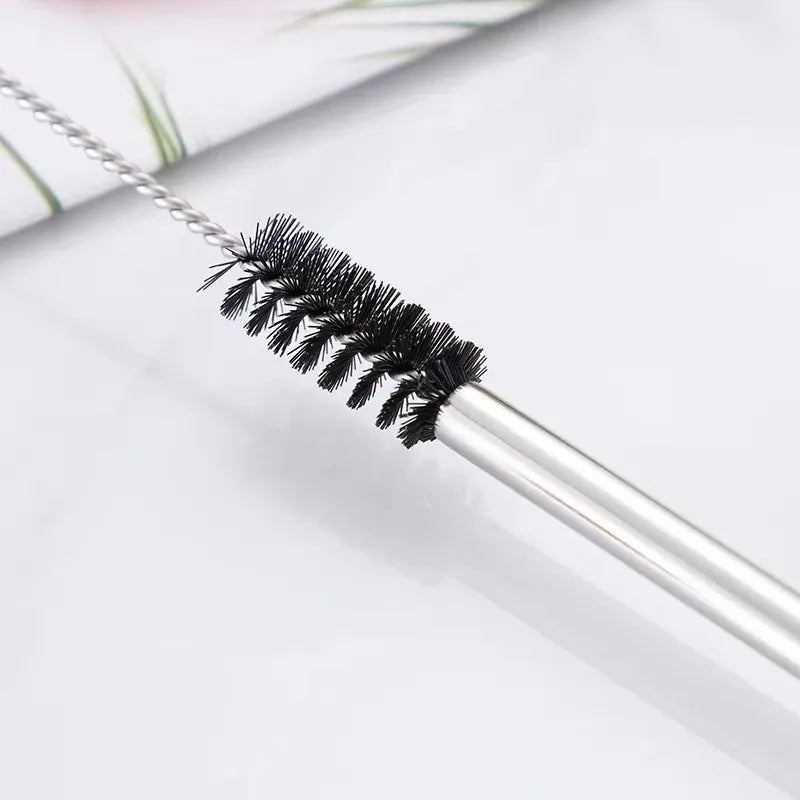 4 Pcs Reusable Straws Straight Bent Metal Drinking Straws Eco Friendly Cocktail Straws for Beverages Milk Coffee