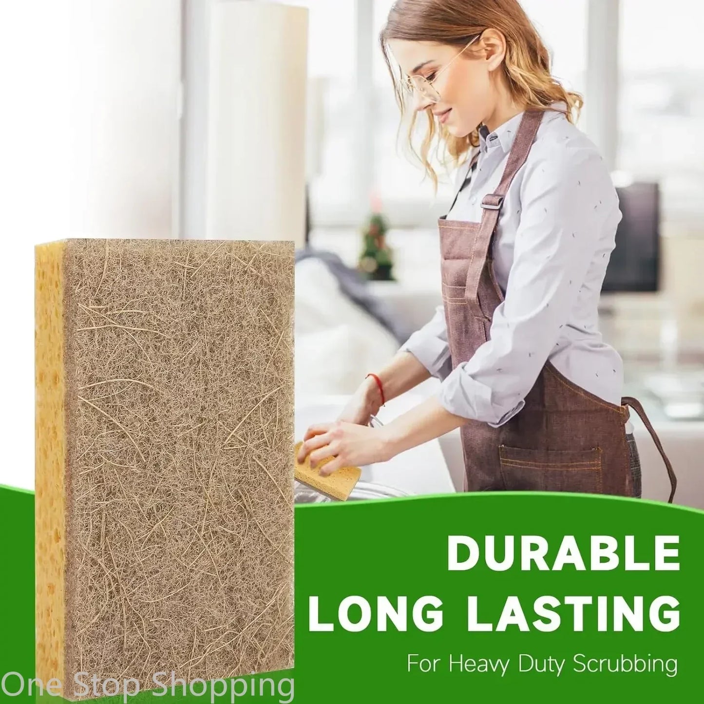 10 Pack Biodegradable Natural Sponge Eco Friendly Kitchen Sponges for Sustainable Living Biodegradable Plant Based Dish Sponge