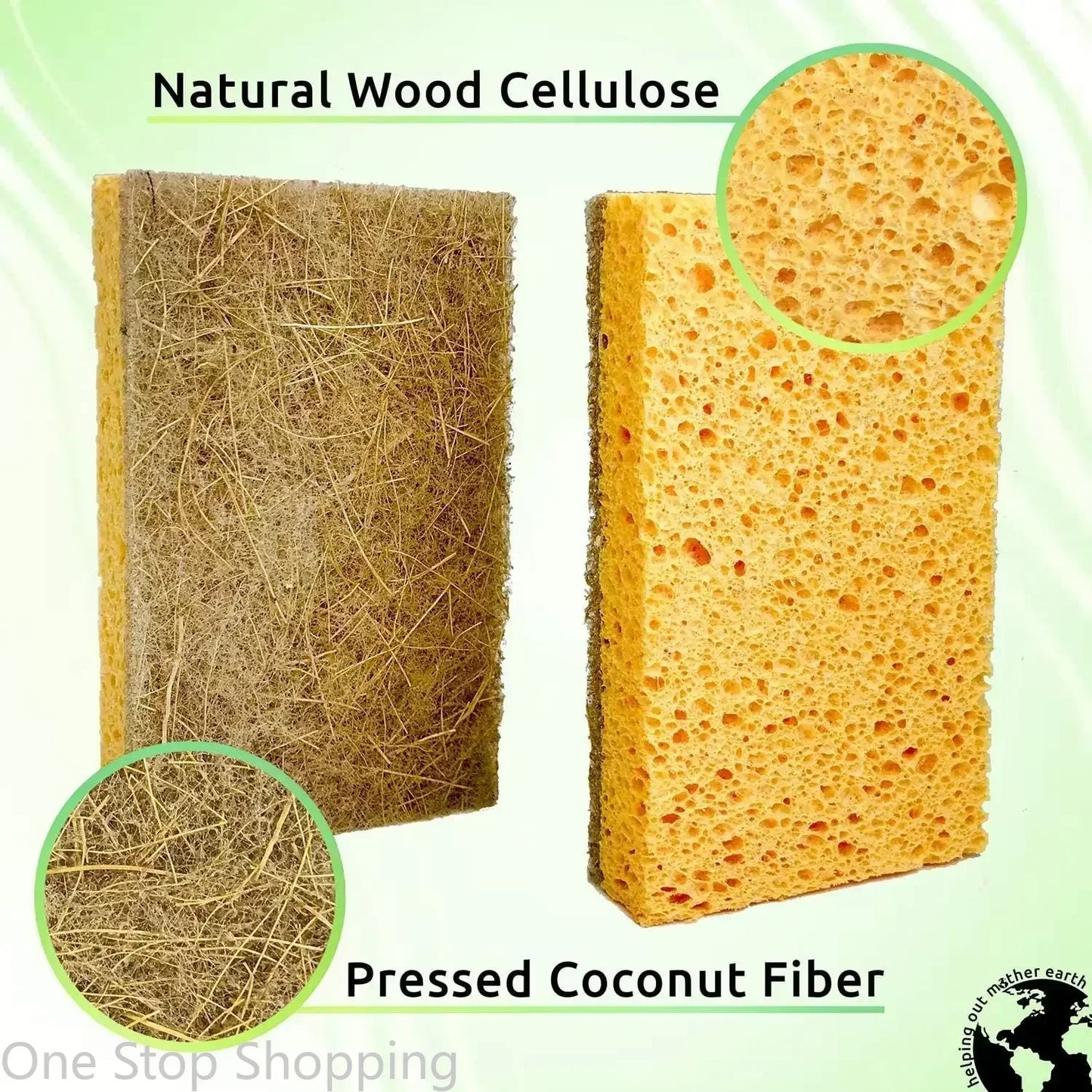 10 Pack Biodegradable Natural Sponge Eco Friendly Kitchen Sponges for Sustainable Living Biodegradable Plant Based Dish Sponge