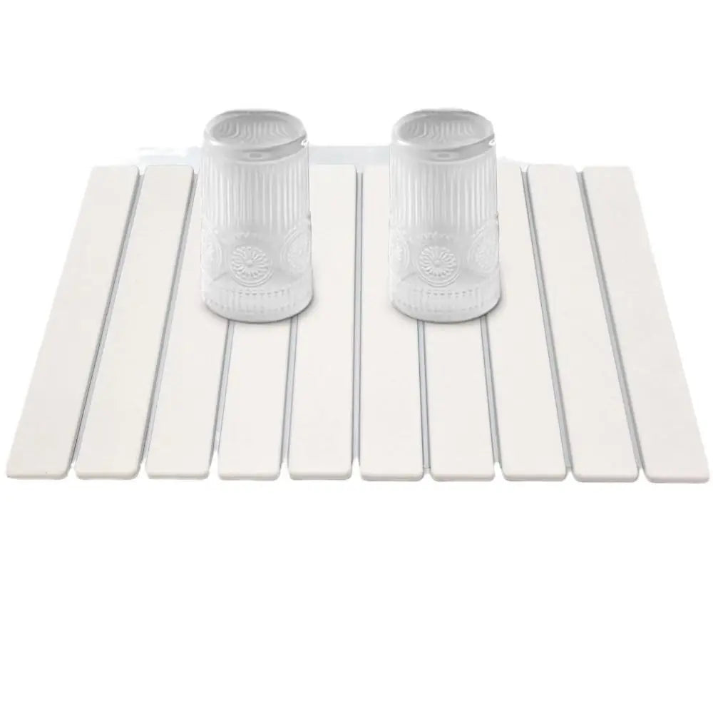 Eco-Friendly Portable Dish Drying Mat Non-Slip High Absorbent Quick Drying Mat Foldable Diatom Mud Collapsible Mat Bar