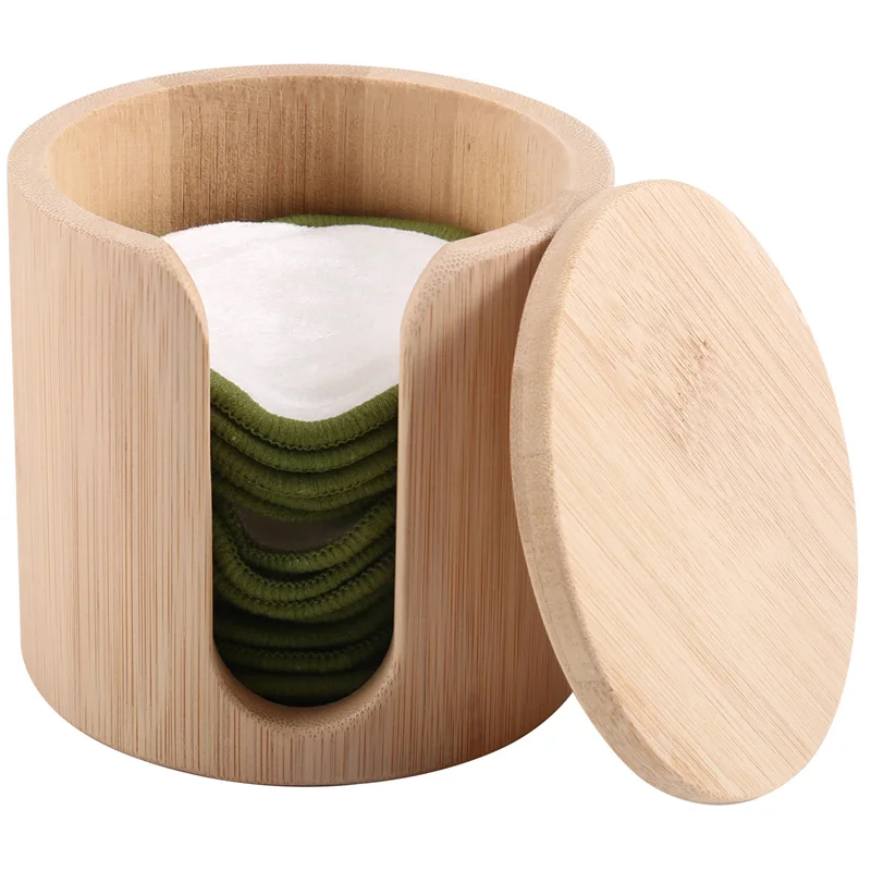 AA20-Reusable Bamboo Makeup Remover Pads - Ultra-Soft, Eco-Friendly, Gift Set With Vegan Bamboo Barrel