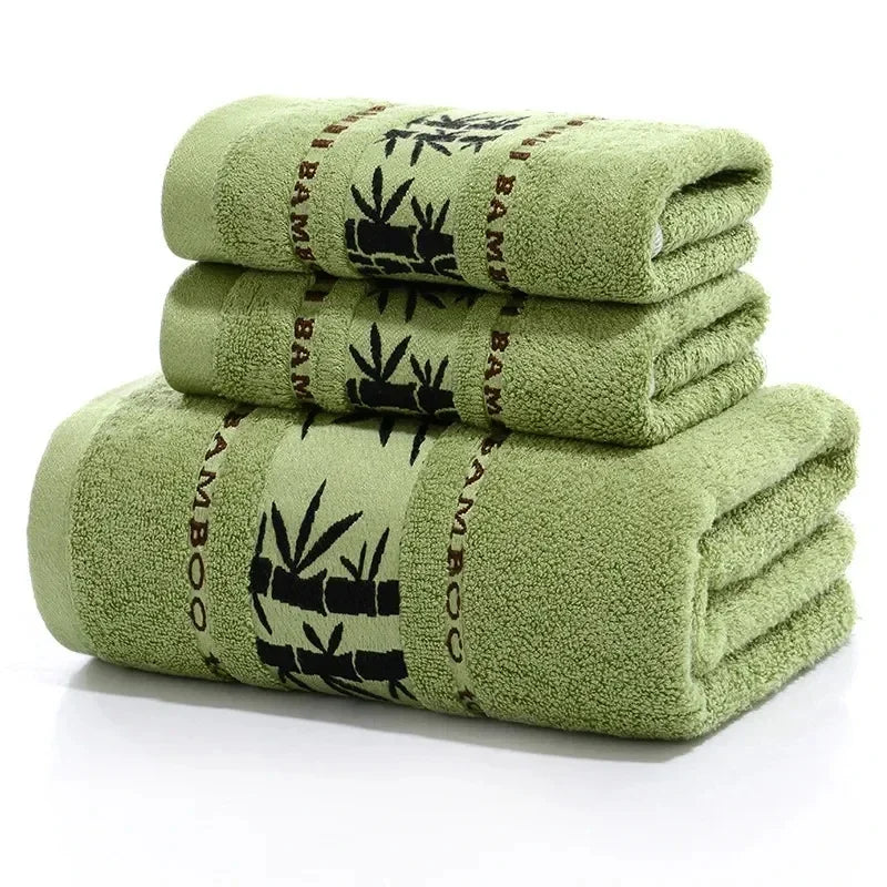 100% bamboo fiber bath towel 3-pce set,bamboo green adult sports towel,three towels totaling 35cm x 75cm * 2 and 70cm x 140cm *1