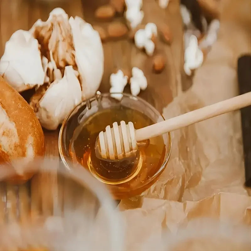 1pc Sustainable Wooden Honey Dipper - Natural Wood, Honeycomb Design, Perfect for Healthy & Sustainable Living, Ideal for Kitche