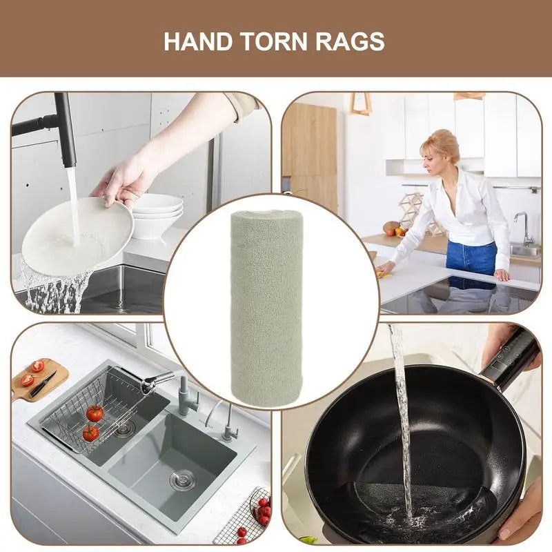 Reusable Wipes Roll Washable Microfiber Cleaning Cloth Roll Convenient and Practical Paperless Towels Roll Tear Away Towels