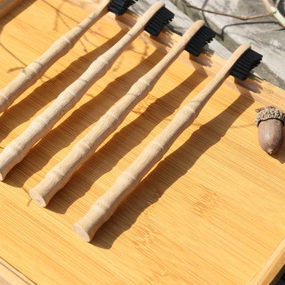 1/2/5 Pcs Natural Biodegradable Bamboo Toothbrush: Eco-Friendly BPA-Free Charcoal Infused bristles with Bamboo joint Wood Handle