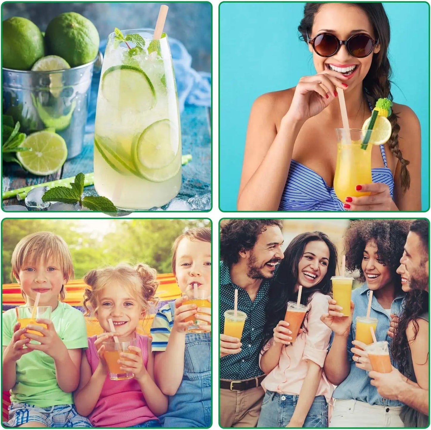 New Style Reusable Bamboo Straws, Organic, BPA Free, Eco-Friendly Alternative To Plastic Straws, Strong & Durable