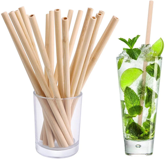 New Style Reusable Bamboo Straws, Organic, BPA Free, Eco-Friendly Alternative To Plastic Straws, Strong & Durable