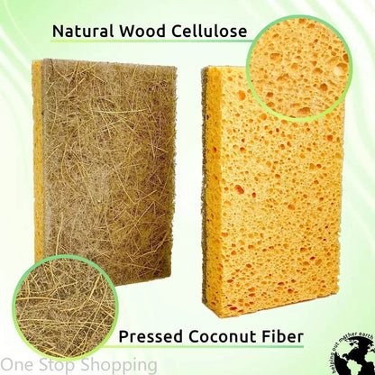 10 Pack Biodegradable Natural Sponge Eco Friendly Kitchen Sponges for Sustainable Living Biodegradable Plant Based Dish Sponge