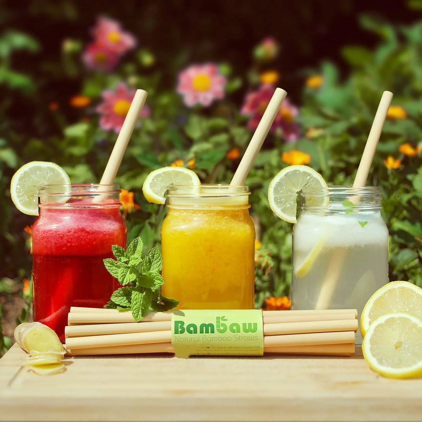 New Style Reusable Bamboo Straws, Organic, BPA Free, Eco-Friendly Alternative To Plastic Straws, Strong & Durable