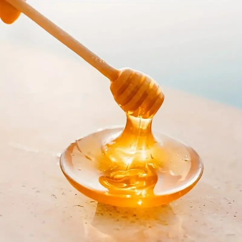 1pc Sustainable Wooden Honey Dipper - Natural Wood, Honeycomb Design, Perfect for Healthy & Sustainable Living, Ideal for Kitche