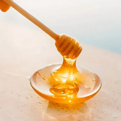 1pc Sustainable Wooden Honey Dipper - Natural Wood, Honeycomb Design, Perfect for Healthy & Sustainable Living, Ideal for Kitche