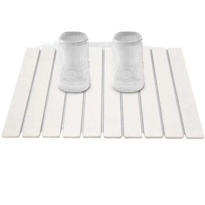 Eco-Friendly Portable Dish Drying Mat Non-Slip High Absorbent Quick Drying Mat Foldable Diatom Mud Collapsible Mat Bar