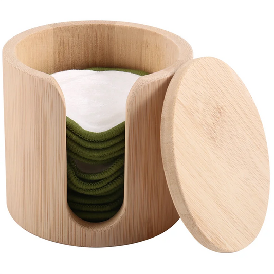 AA20-Reusable Bamboo Makeup Remover Pads - Ultra-Soft, Eco-Friendly, Gift Set With Vegan Bamboo Barrel