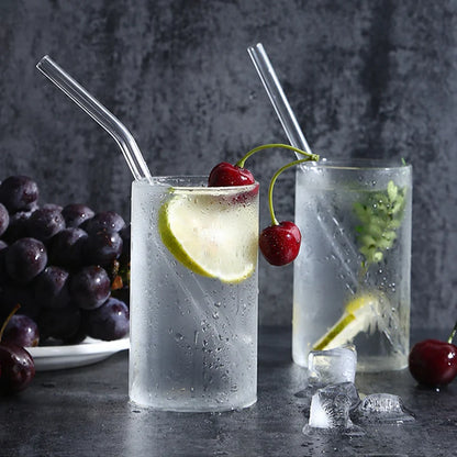 4/8Pcs Reusable Glass Straws Clear Glass Drinking Straws 8 Inch 8mm Tubes Juice Smoothie Tea Straws Glasses Straw Set for Drinks