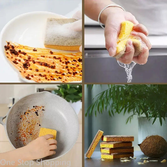 10 Pack Biodegradable Natural Sponge Eco Friendly Kitchen Sponges for Sustainable Living Biodegradable Plant Based Dish Sponge
